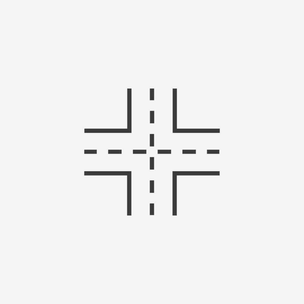 Intersection, road, route, crossroad icon vector symbol