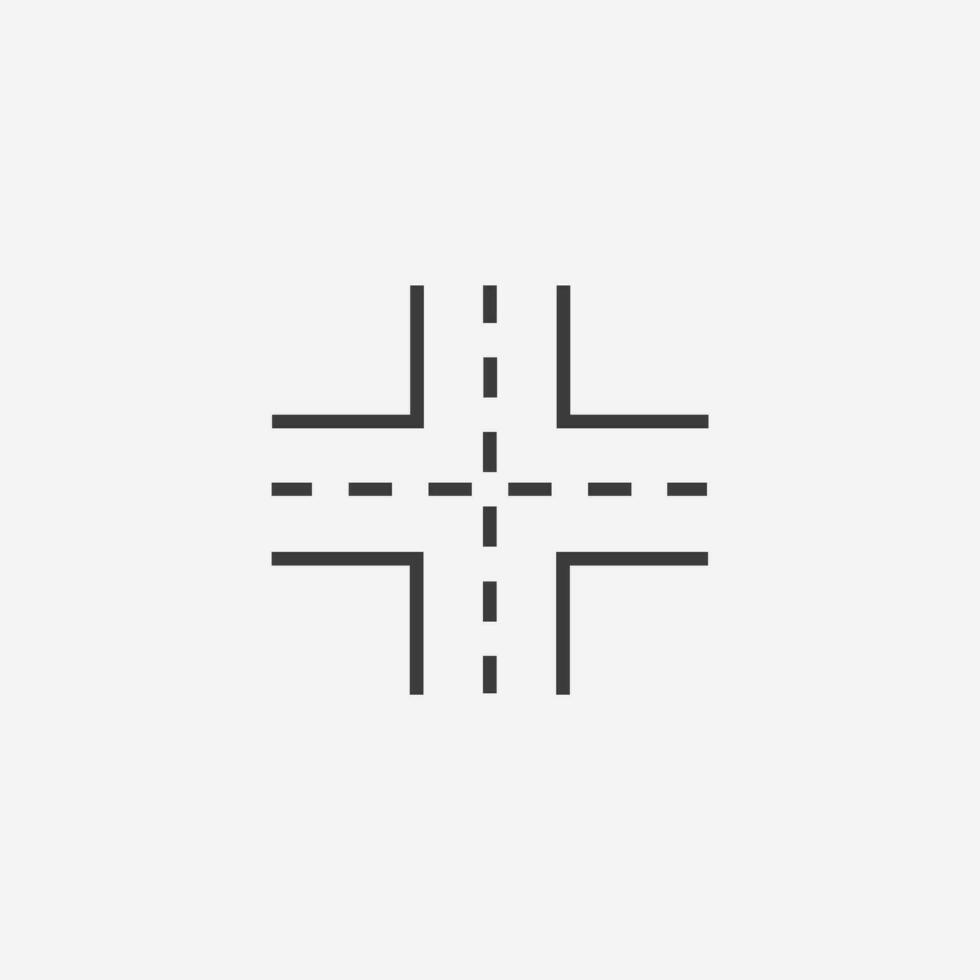 Intersection, road, route, crossroad icon vector symbol