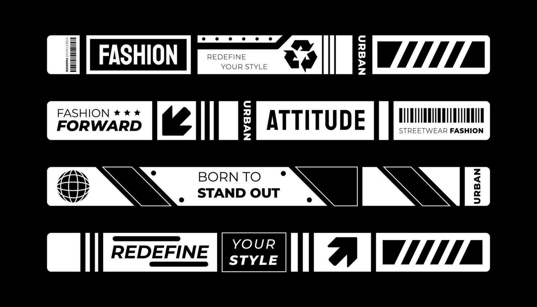 Slogan strip for design. With Street, Urban, Hip Hop and Y2K Style. Suitable for screen printing designs for t-shirts, hoodies, jackets and others vector