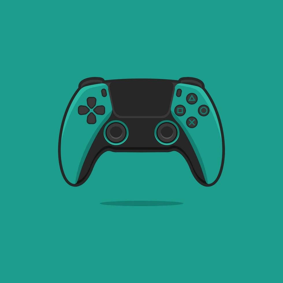 Playstation Analog joystick game console Teal color video game controller and ps 5 vector