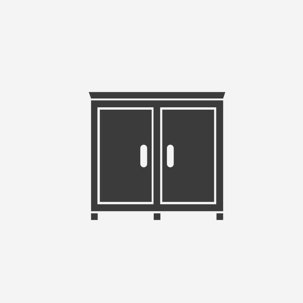 cupboard, wardrobe icon vector. furniture flat symbol vector