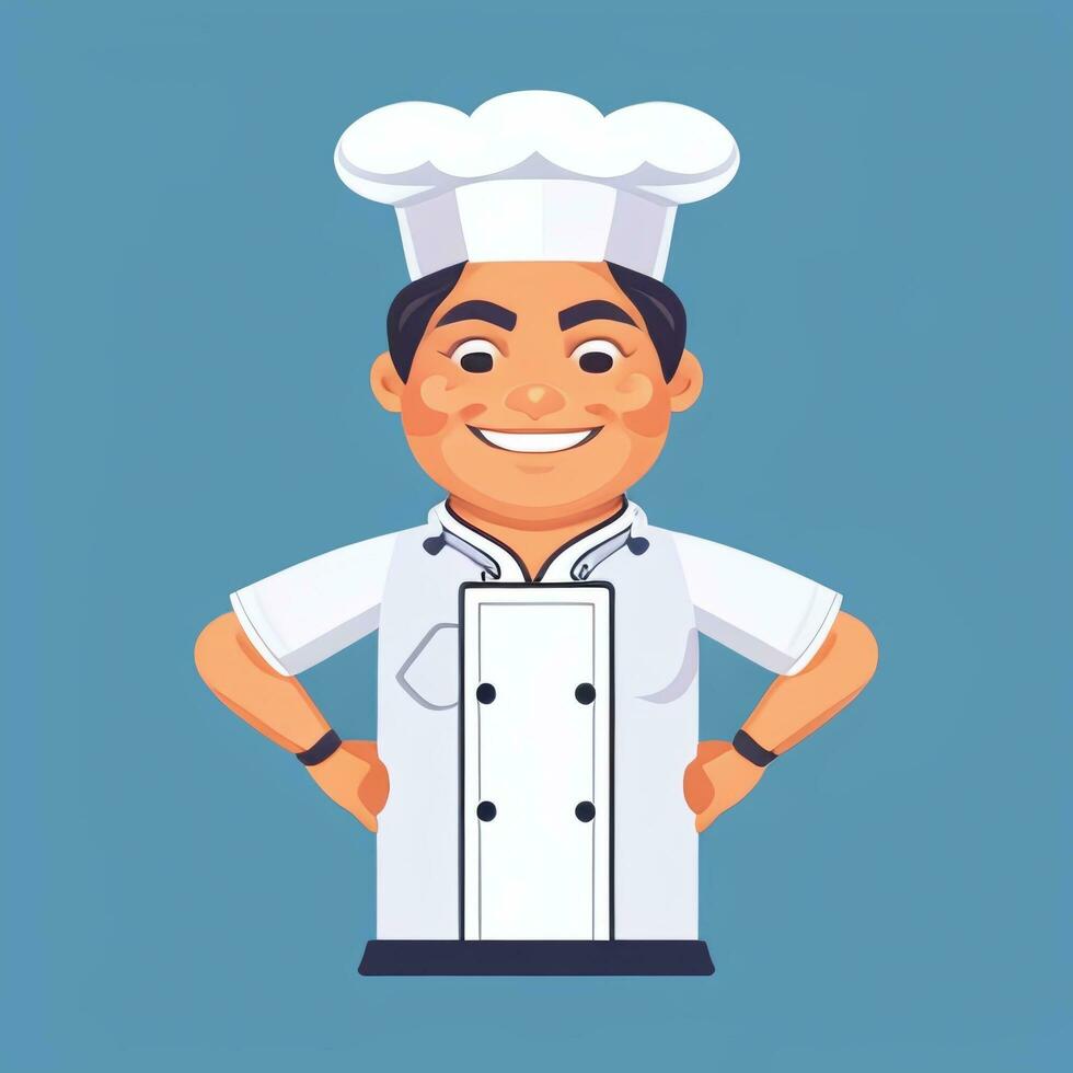 AI generated Chef Cook Avatar Icon Clip Art Sticker Decoration Simple Background photo