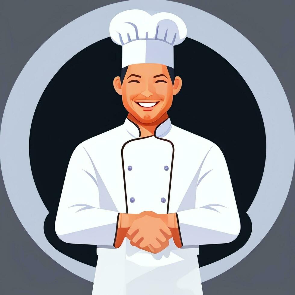 AI generated Chef Cook Avatar Icon Clip Art Sticker Decoration Simple Background photo