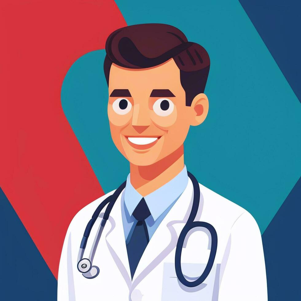 AI generated Doctor Medic Avatar Icon Clip Art Sticker Decoration Simple Background photo