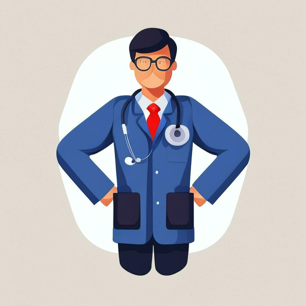 AI generated Doctor Medic Avatar Icon Clip Art Sticker Decoration Simple Background photo