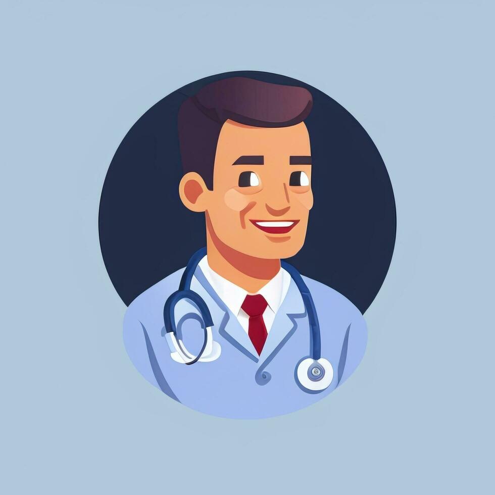 AI generated Doctor Medic Avatar Icon Clip Art Sticker Decoration Simple Background photo