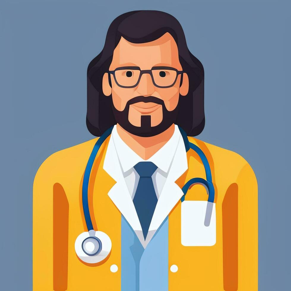 ai generado médico médico avatar icono acortar Arte pegatina decoración sencillo antecedentes foto