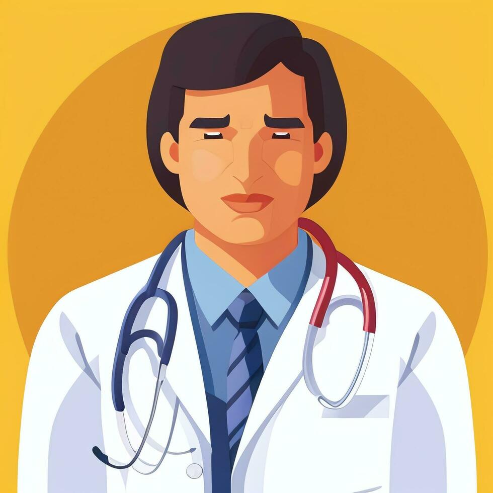 AI generated Doctor Medic Avatar Icon Clip Art Sticker Decoration Simple Background photo