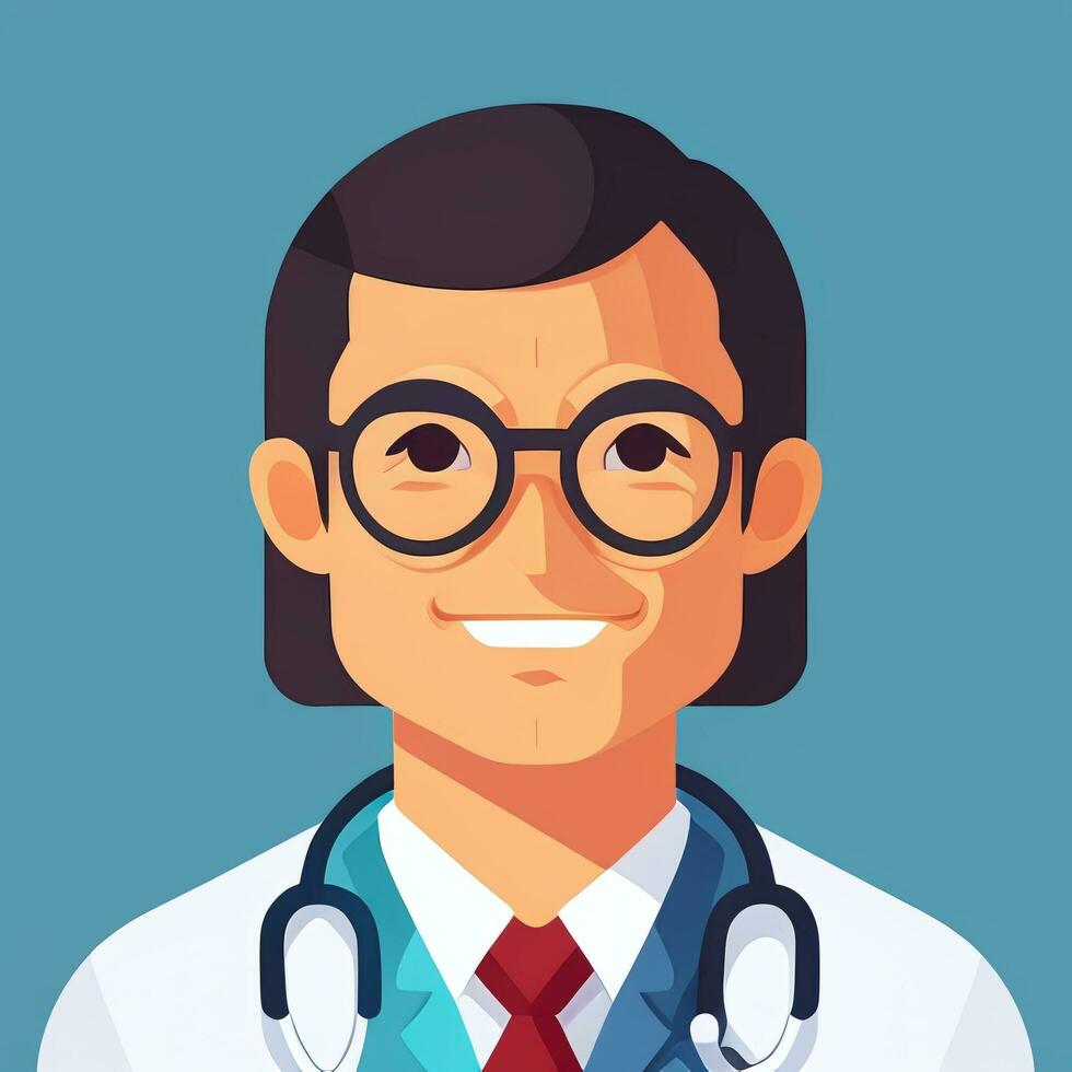 AI generated Doctor Medic Avatar Icon Clip Art Sticker Decoration Simple Background photo