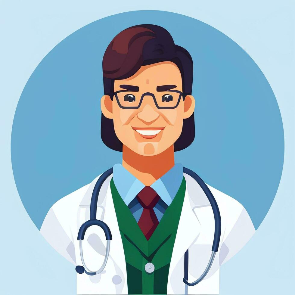 AI generated Doctor Medic Avatar Icon Clip Art Sticker Decoration Simple Background photo