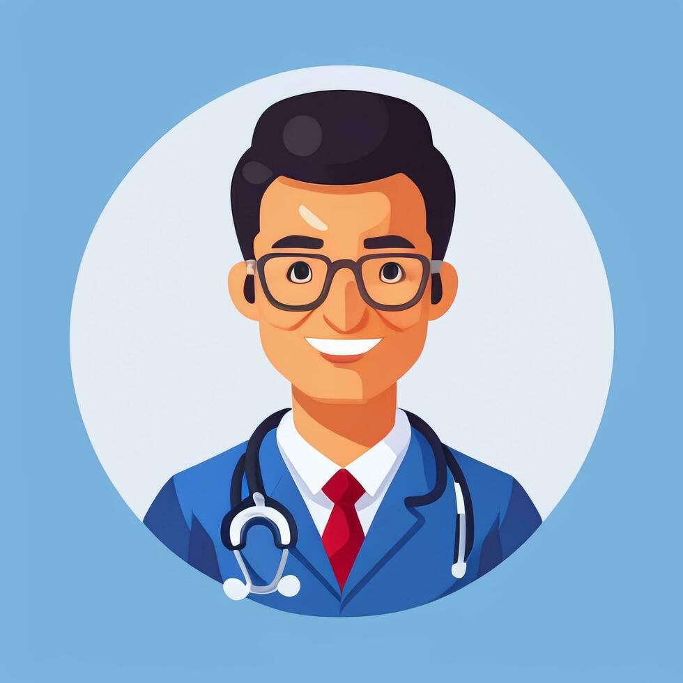 AI generated Doctor Medic Avatar Icon Clip Art Sticker Decoration Simple Background photo