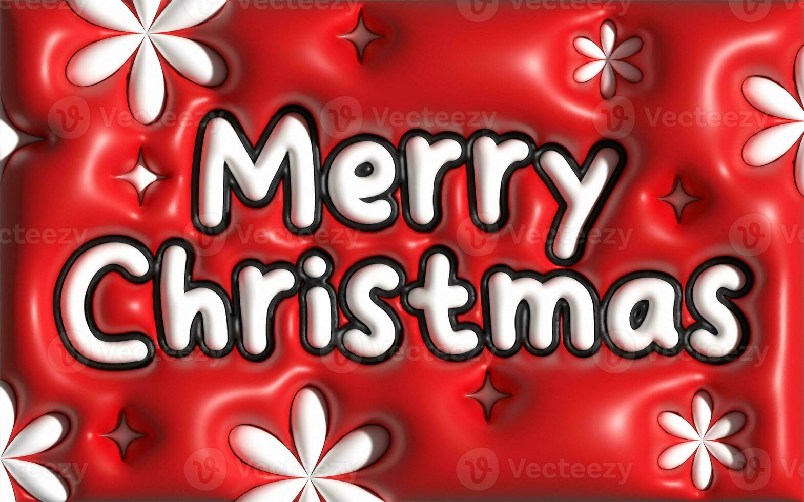 Merry christmas 3d sign card images realistic soft cute design photo