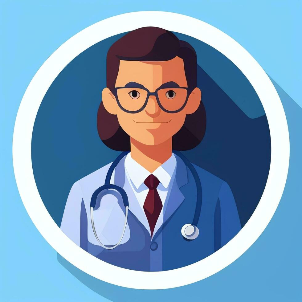 ai generado médico médico avatar icono acortar Arte pegatina decoración sencillo antecedentes foto