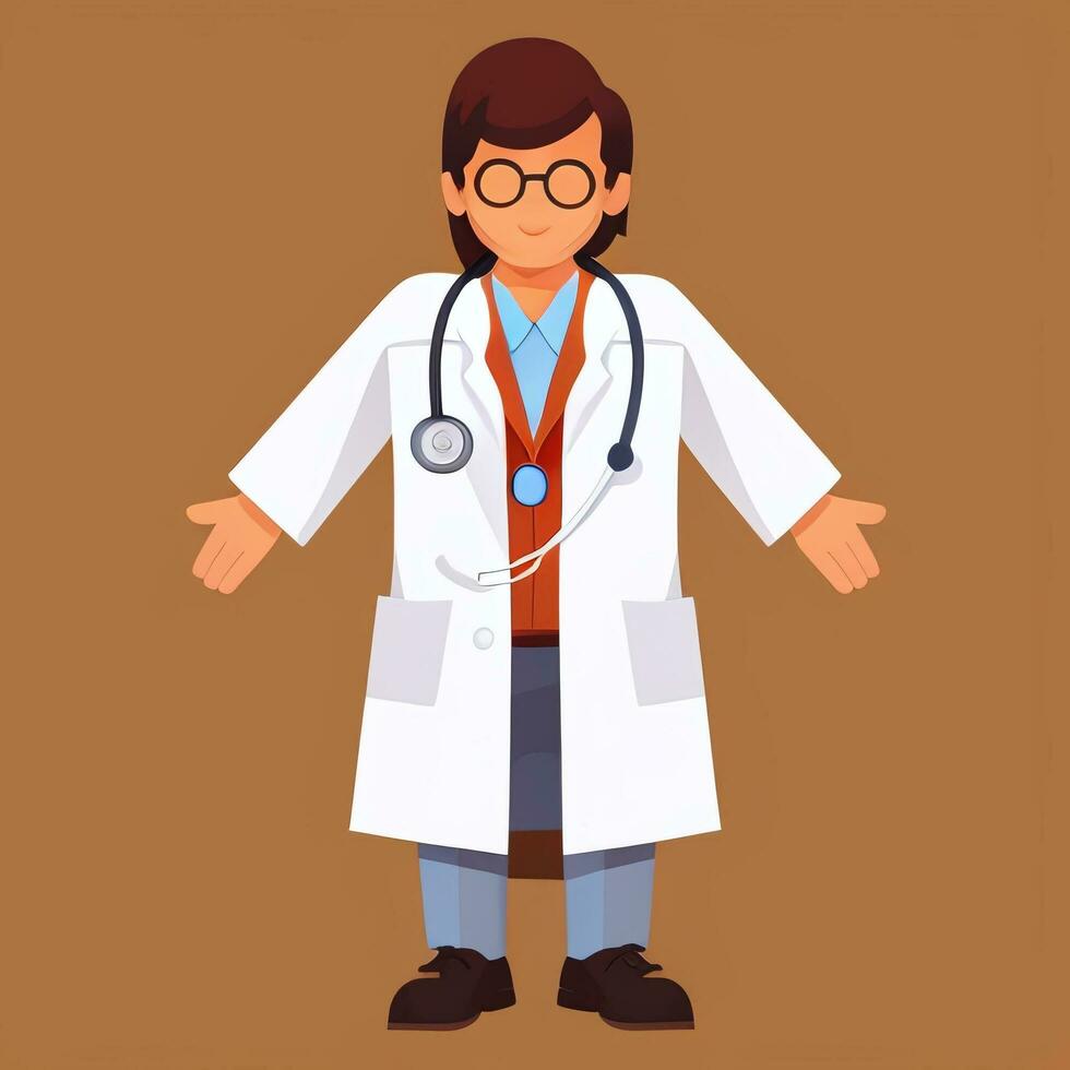 AI generated Doctor Medic Avatar Icon Clip Art Sticker Decoration Simple Background photo