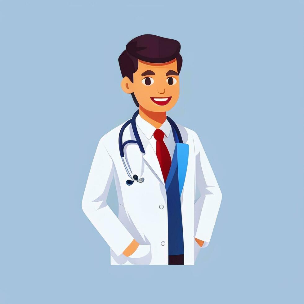 AI generated Doctor Medic Avatar Icon Clip Art Sticker Decoration Simple Background photo