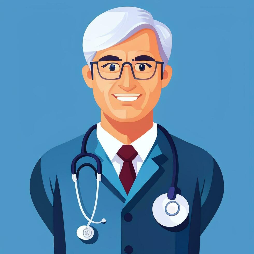 AI generated Doctor Medic Avatar Icon Clip Art Sticker Decoration Simple Background photo
