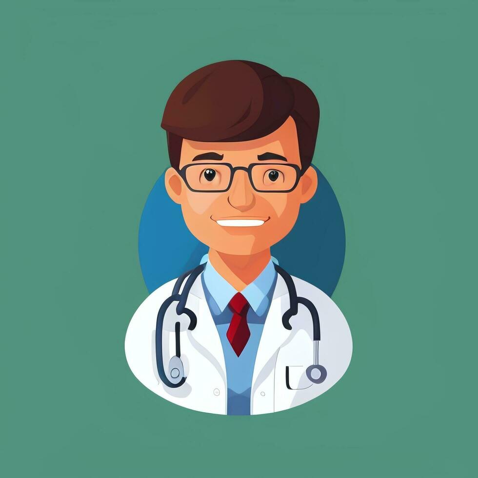 AI generated Doctor Medic Avatar Icon Clip Art Sticker Decoration Simple Background photo