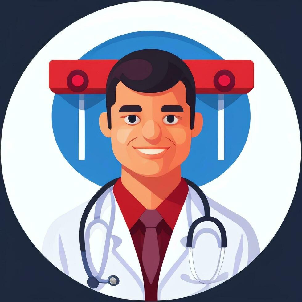 AI generated Doctor Medic Avatar Icon Clip Art Sticker Decoration Simple Background photo