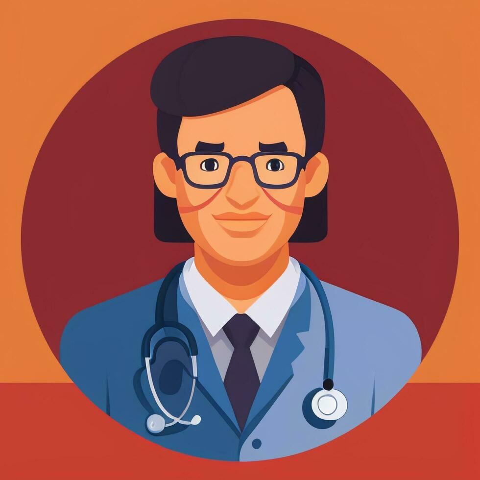 AI generated Doctor Medic Avatar Icon Clip Art Sticker Decoration Simple Background photo