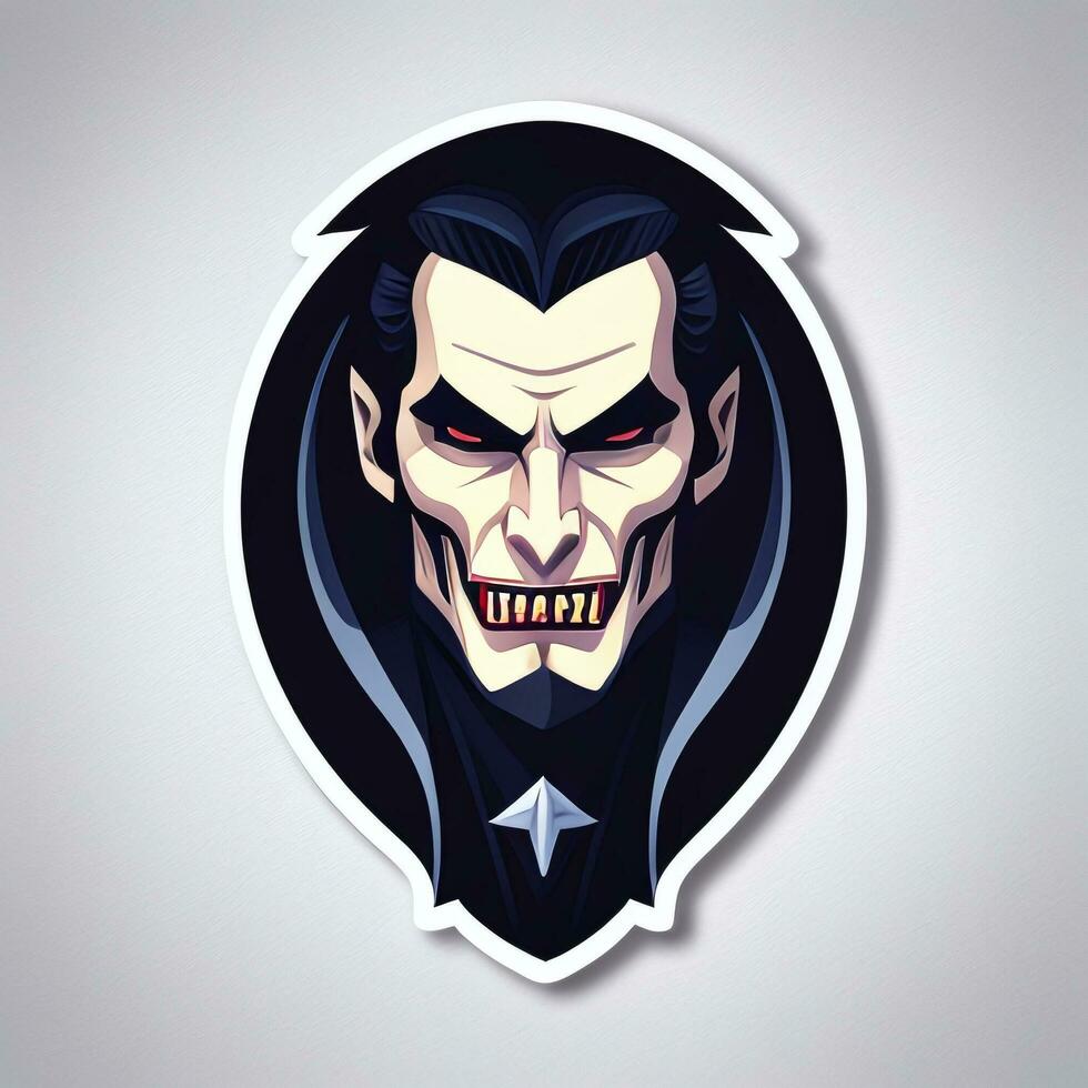 AI generated Dracula Vampire Avatar Gamer Icon Clip Art Sticker Decoration Simple Background photo