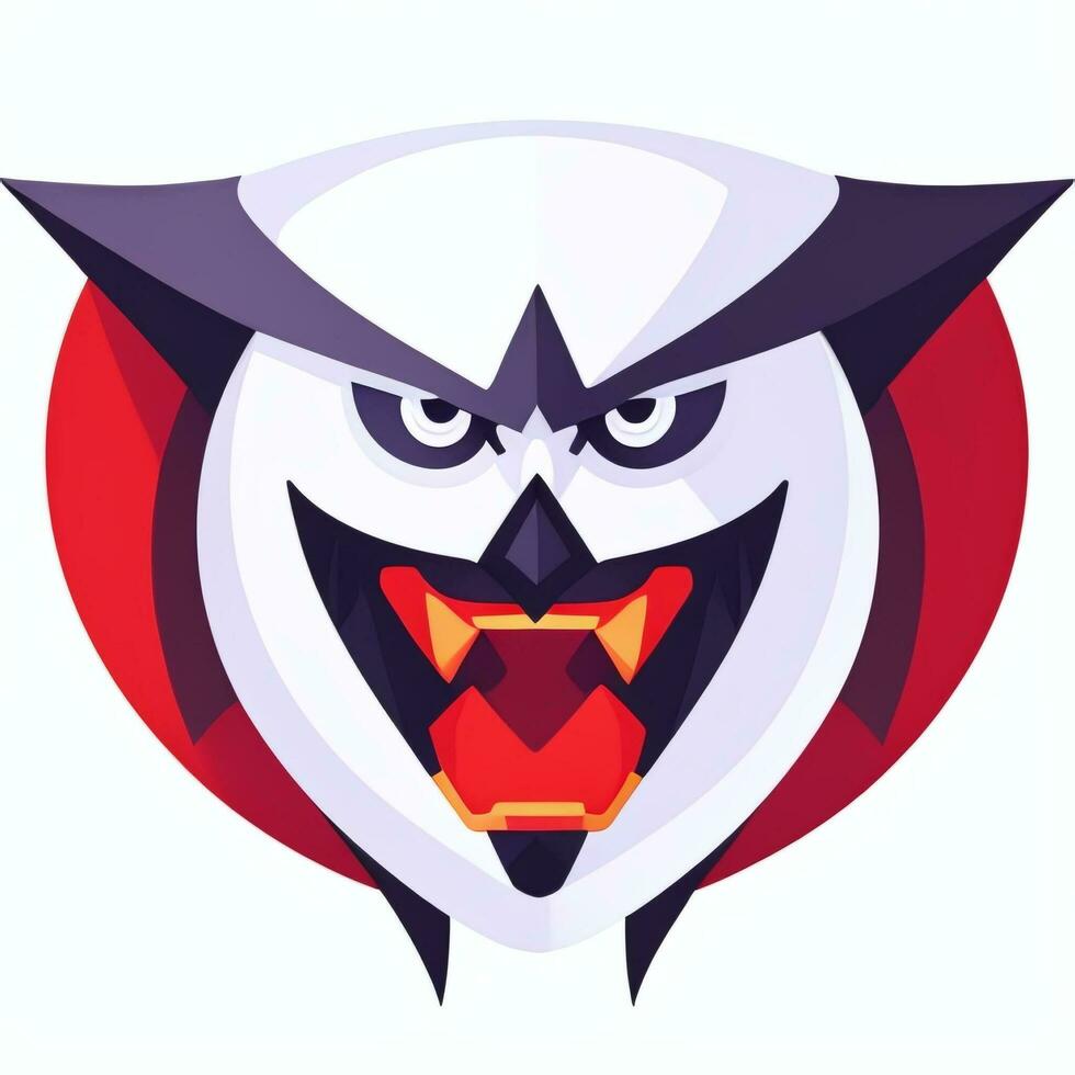 AI generated Dracula Vampire Avatar Gamer Icon Clip Art Sticker Decoration Simple Background photo