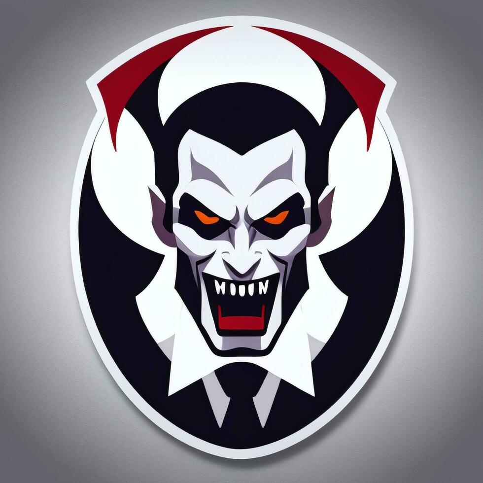 AI generated Dracula Vampire Avatar Gamer Icon Clip Art Sticker Decoration Simple Background photo