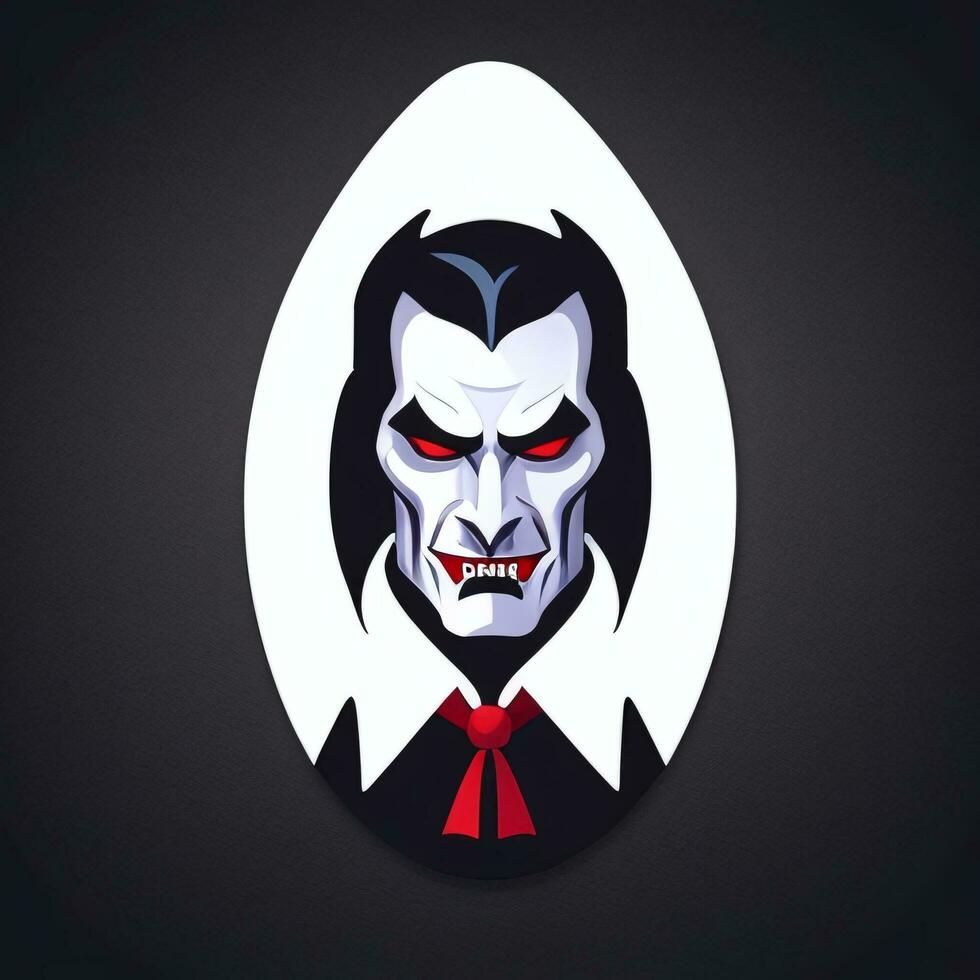 AI generated Dracula Vampire Avatar Gamer Icon Clip Art Sticker Decoration Simple Background photo