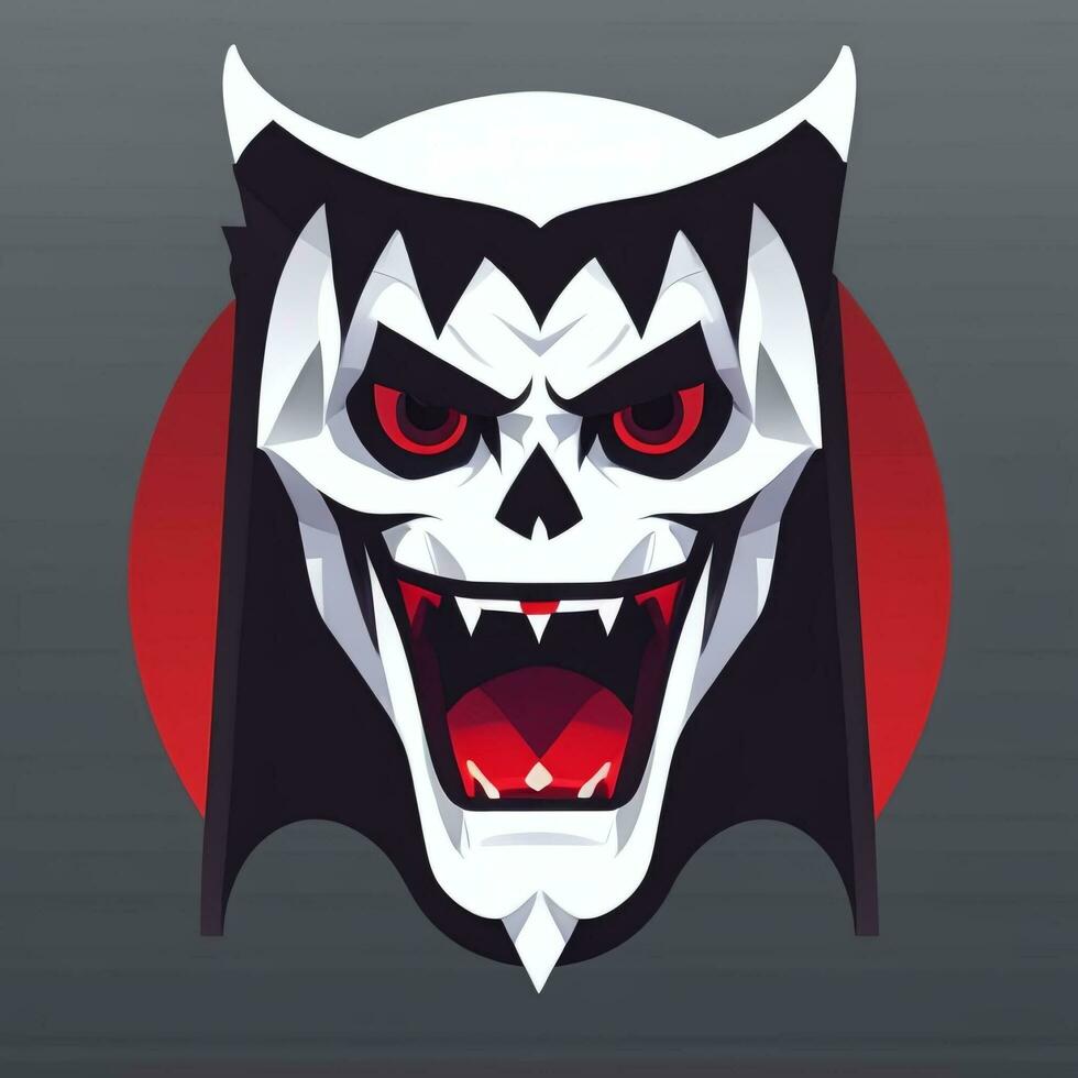 AI generated Dracula Vampire Avatar Gamer Icon Clip Art Sticker Decoration Simple Background photo