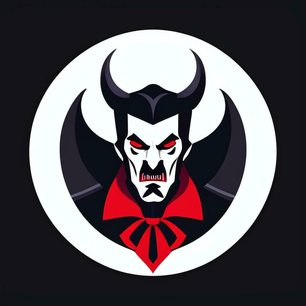 AI generated Dracula Vampire Avatar Gamer Icon Clip Art Sticker Decoration Simple Background photo