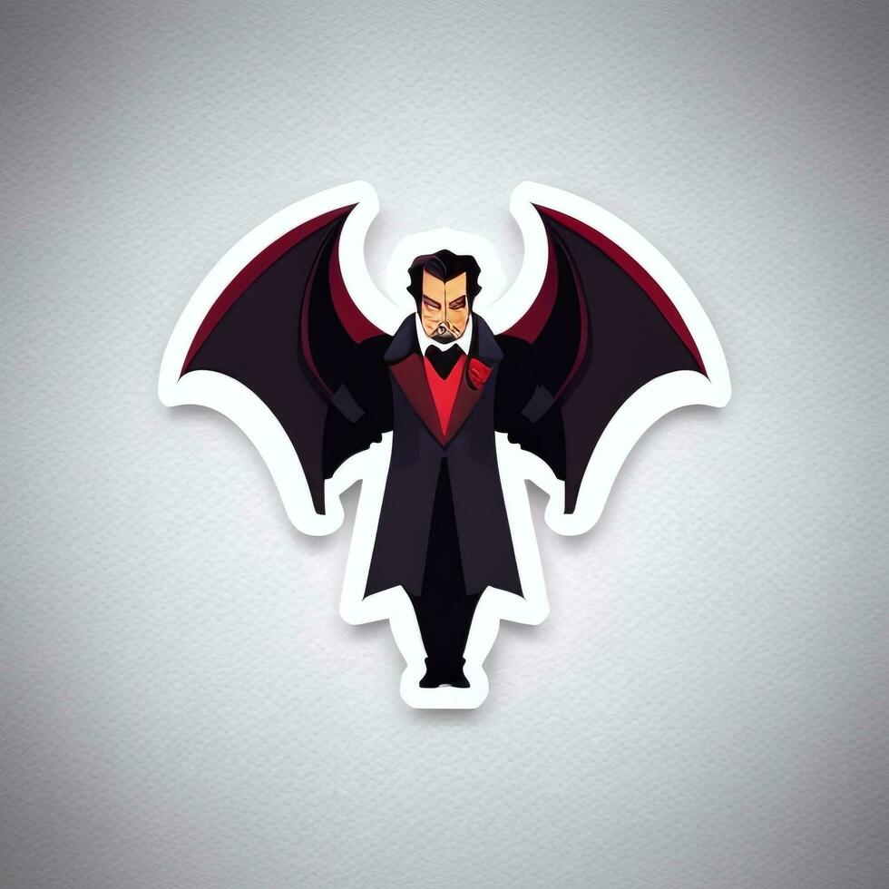 AI generated Dracula Vampire Avatar Gamer Icon Clip Art Sticker Decoration Simple Background photo