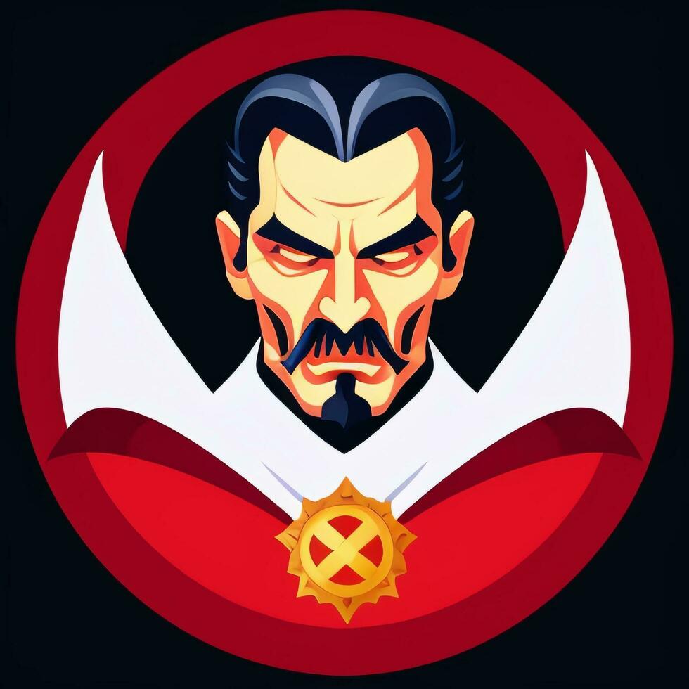 AI generated Dracula Vampire Avatar Gamer Icon Clip Art Sticker Decoration Simple Background photo