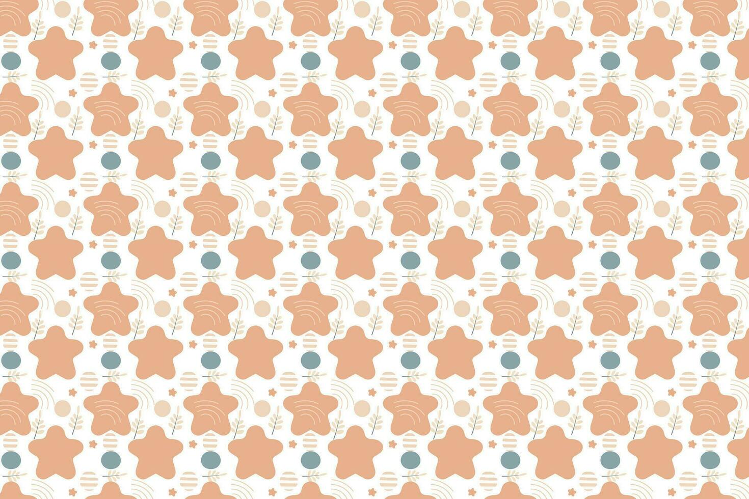 Abstract star seamless pattern nature art wrapping shape, lines curve and dot, creative hand drawn design in pastel colors minimal modern cover template Vector illustration