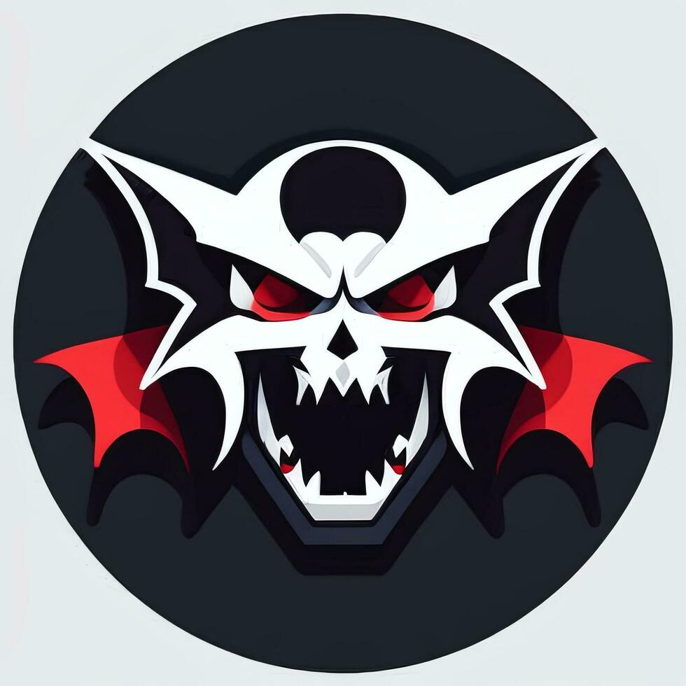 AI generated Dracula Vampire Avatar Gamer Icon Clip Art Sticker Decoration Simple Background photo