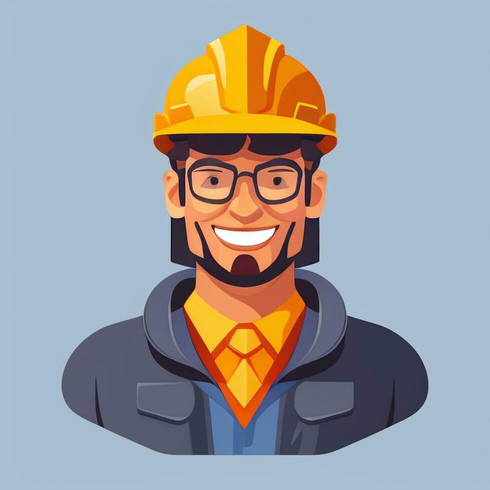 AI generated Engineer Avatar Icon Clip Art Sticker Decoration Simple Background photo