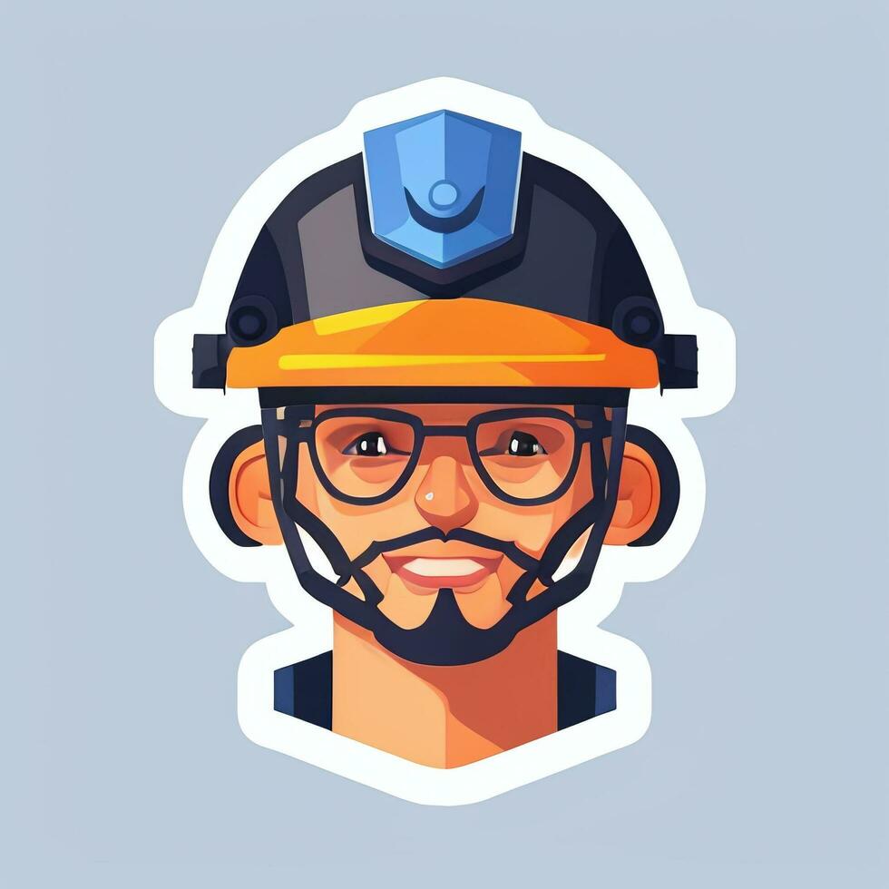 AI generated Engineer Avatar Icon Clip Art Sticker Decoration Simple Background photo