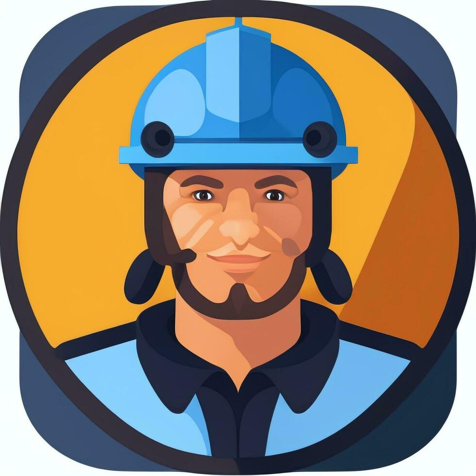 AI generated Engineer Avatar Icon Clip Art Sticker Decoration Simple Background photo