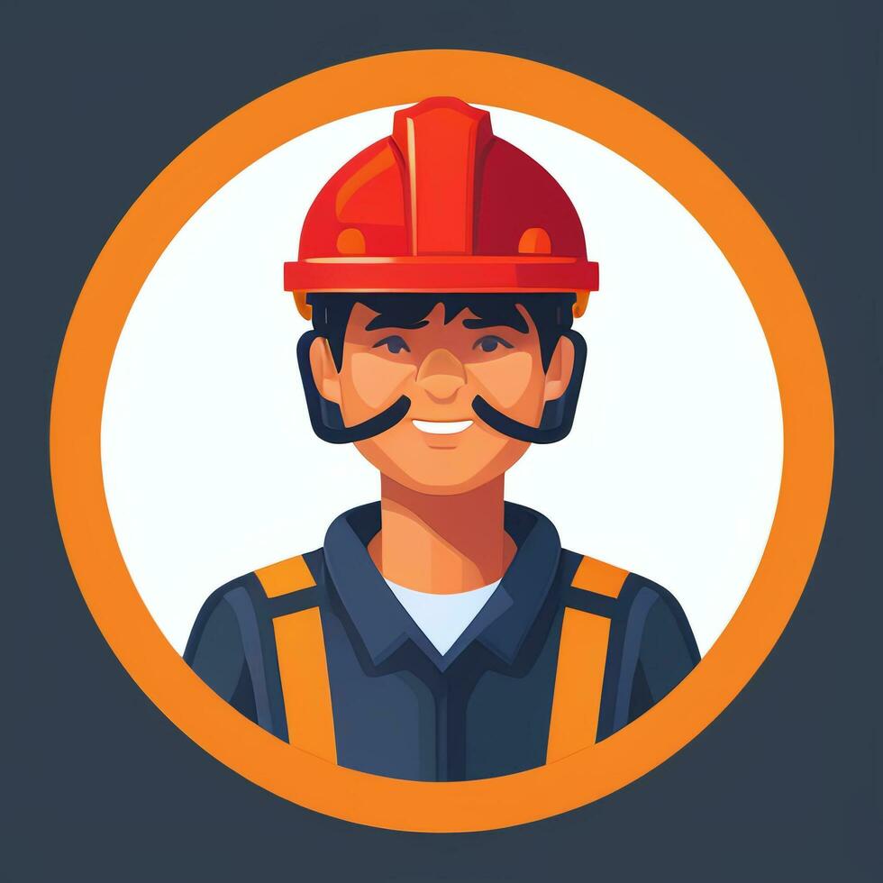 AI generated Engineer Avatar Icon Clip Art Sticker Decoration Simple Background photo
