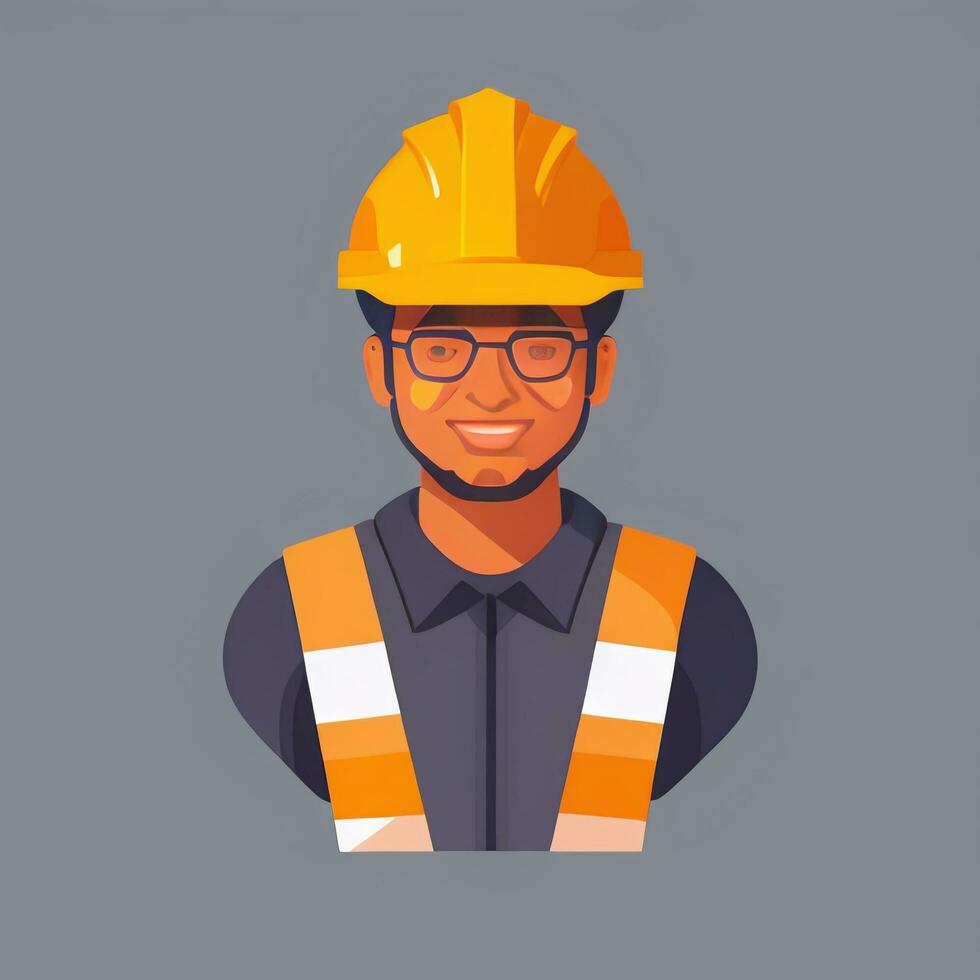 AI generated Engineer Avatar Icon Clip Art Sticker Decoration Simple Background photo
