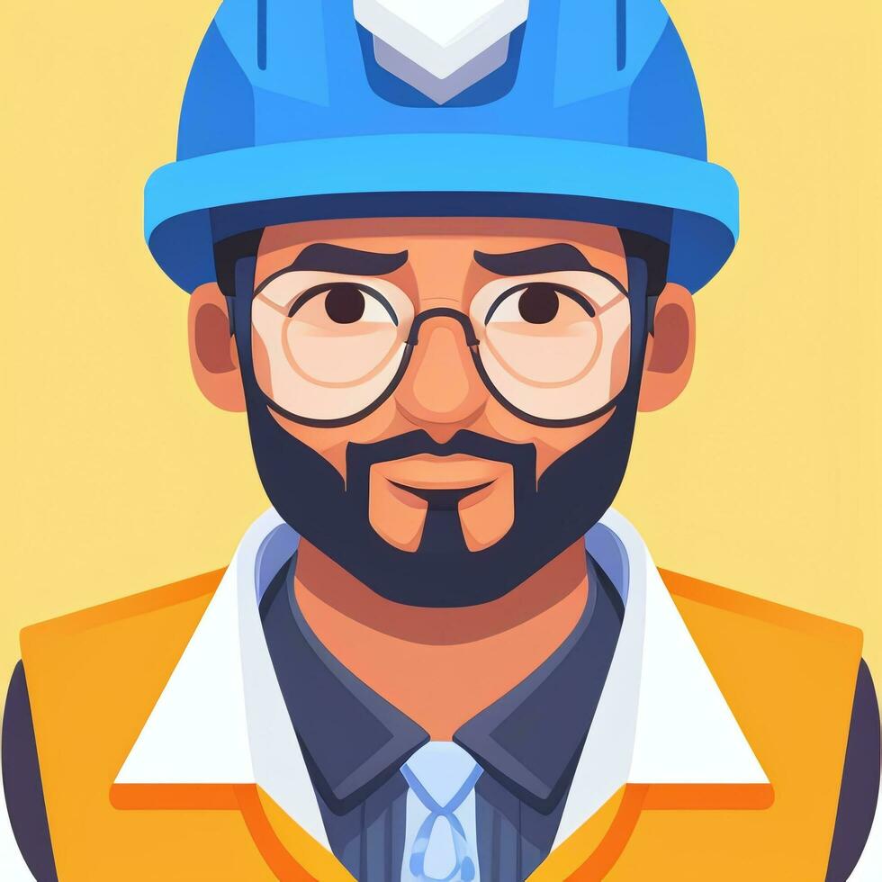 AI generated Engineer Avatar Icon Clip Art Sticker Decoration Simple Background photo