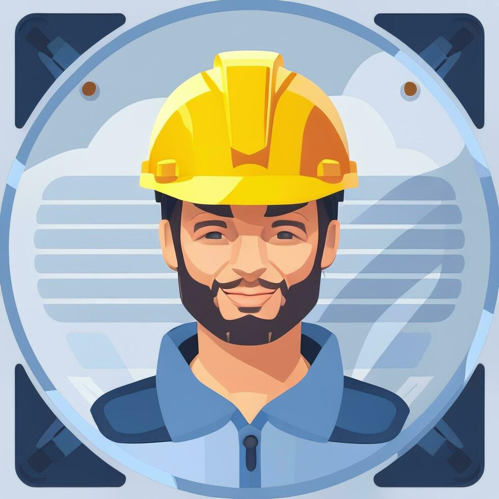 AI generated Engineer Avatar Icon Clip Art Sticker Decoration Simple Background photo