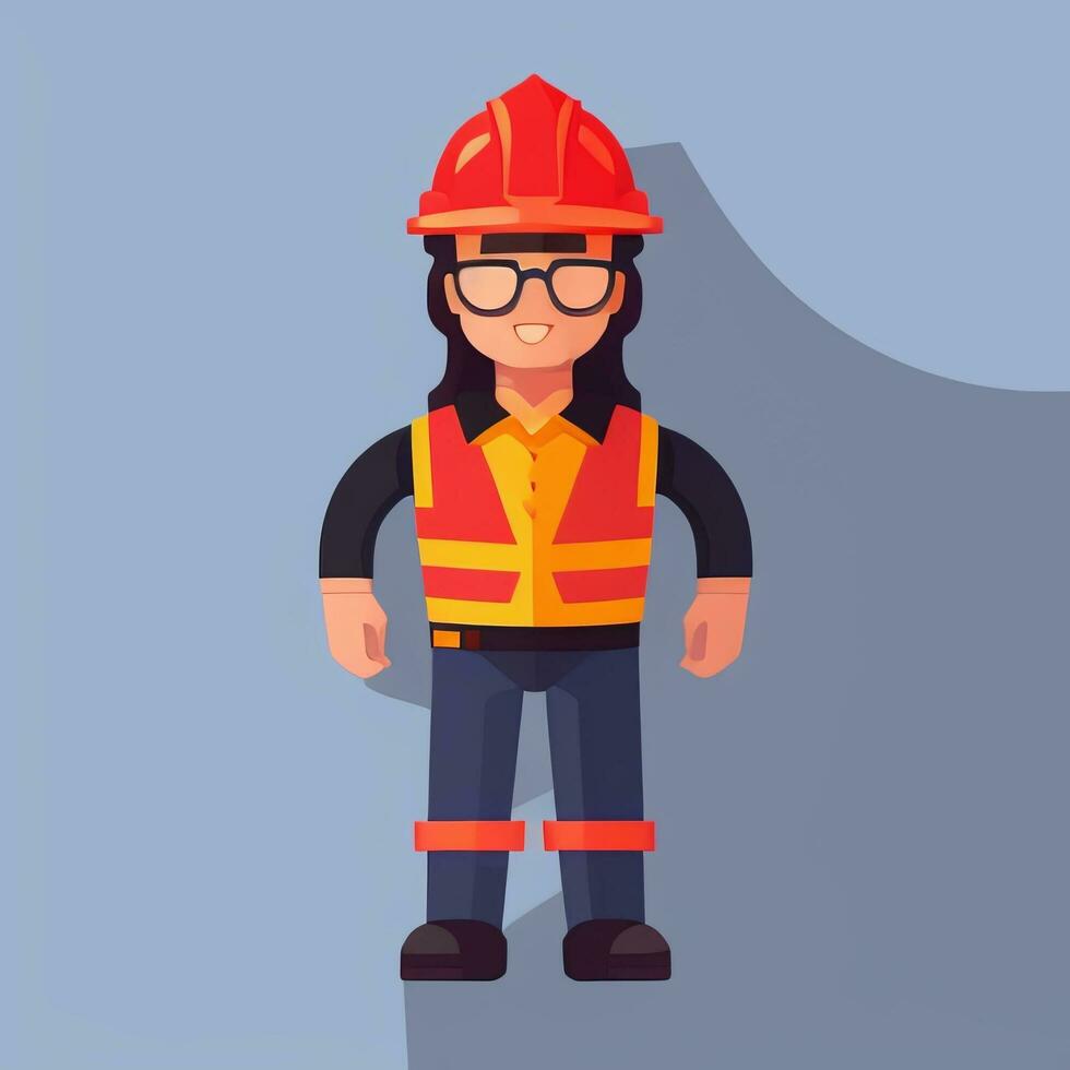AI generated Engineer Avatar Icon Clip Art Sticker Decoration Simple Background photo