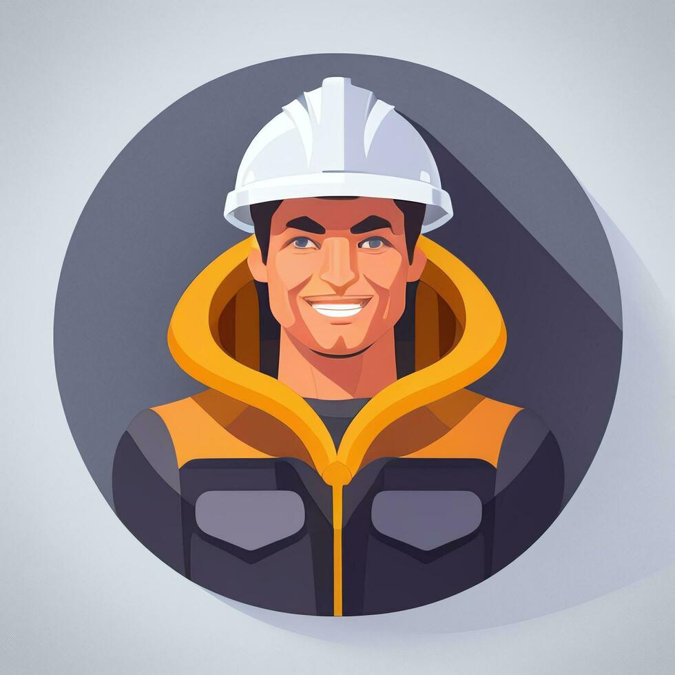 AI generated Engineer Avatar Icon Clip Art Sticker Decoration Simple Background photo