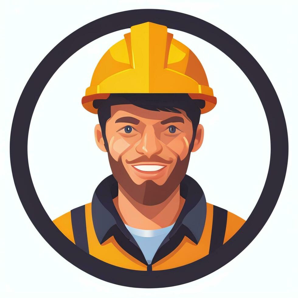 AI generated Engineer Avatar Icon Clip Art Sticker Decoration Simple Background photo