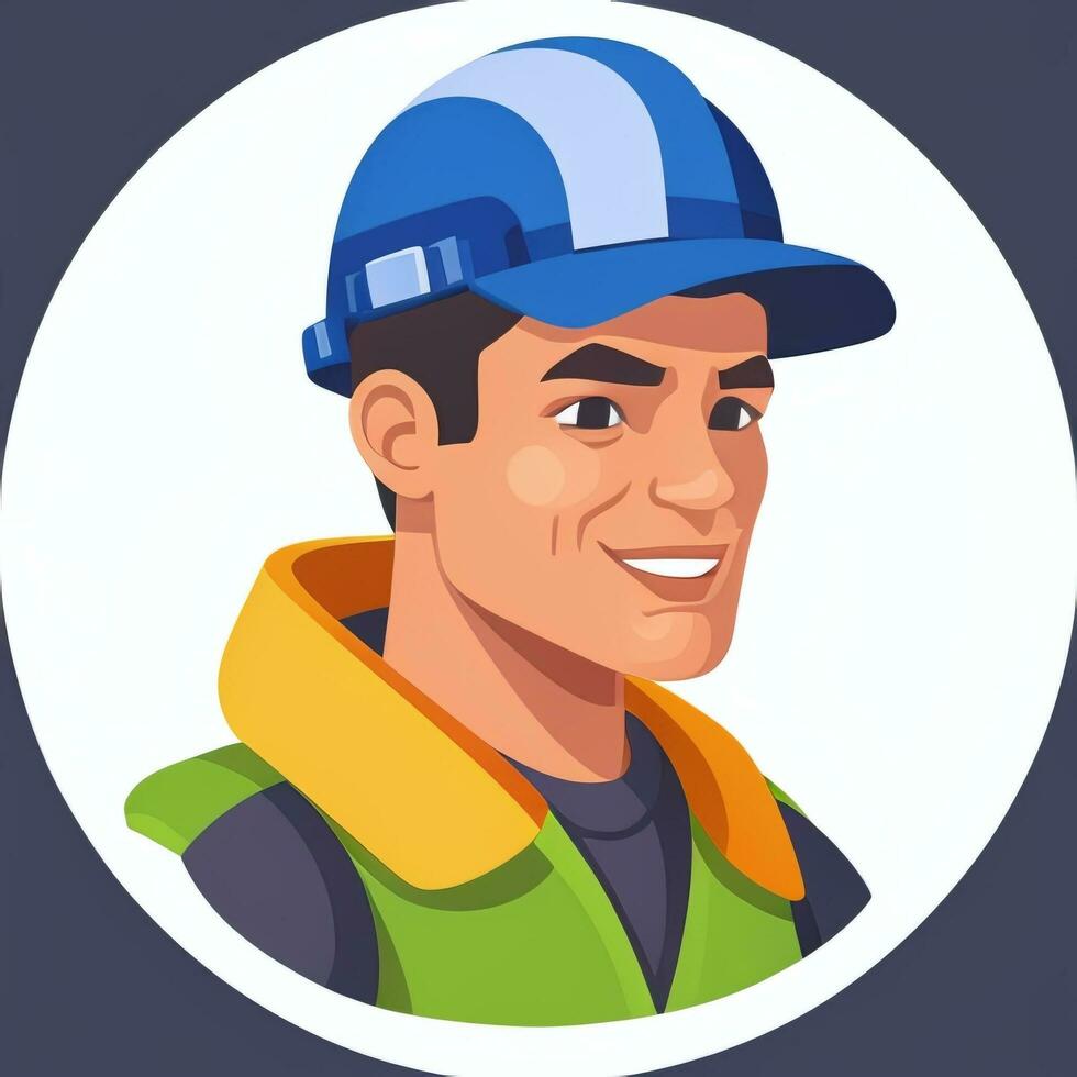 AI generated Engineer Avatar Icon Clip Art Sticker Decoration Simple Background photo