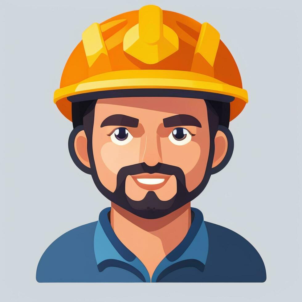 AI generated Engineer Avatar Icon Clip Art Sticker Decoration Simple Background photo