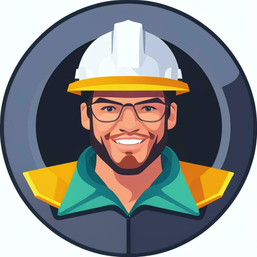 AI generated Engineer Avatar Icon Clip Art Sticker Decoration Simple Background photo