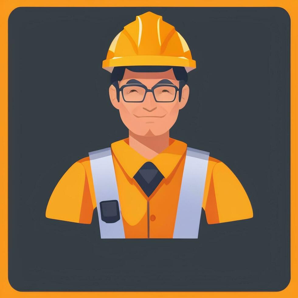 AI generated Engineer Avatar Icon Clip Art Sticker Decoration Simple Background photo