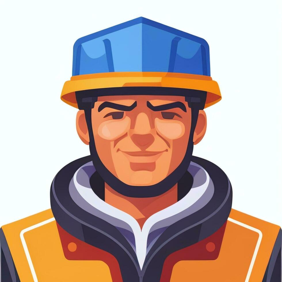 AI generated Engineer Avatar Icon Clip Art Sticker Decoration Simple Background photo