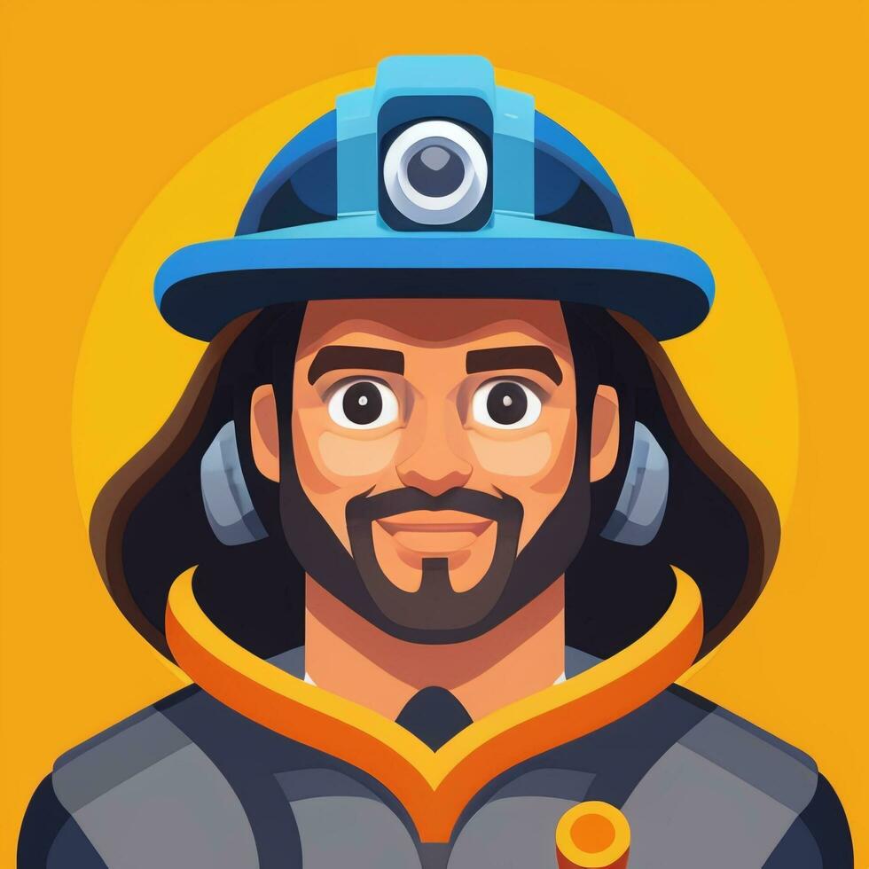 AI generated Engineer Avatar Icon Clip Art Sticker Decoration Simple Background photo