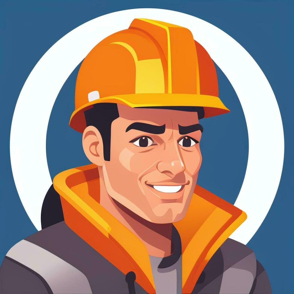 AI generated Engineer Avatar Icon Clip Art Sticker Decoration Simple Background photo